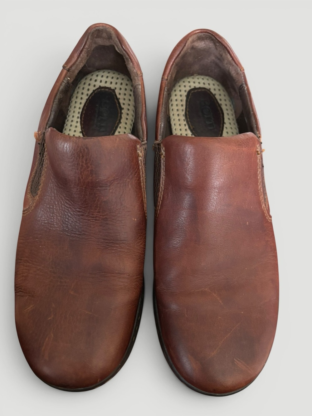 Born Phoebe Classic Slip On Leather Comfort Loafers Caramel Brown Size 9.5 - Picture 3 of 9